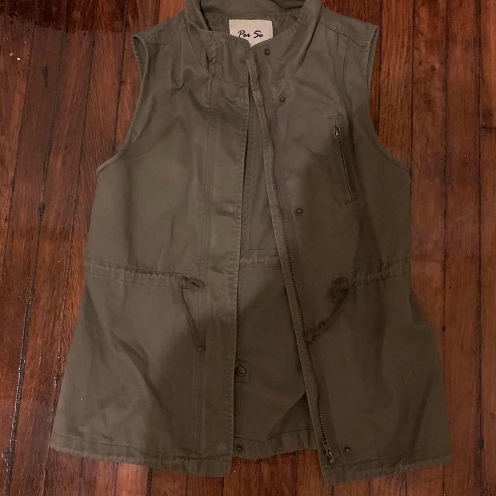 Army green cargo vest